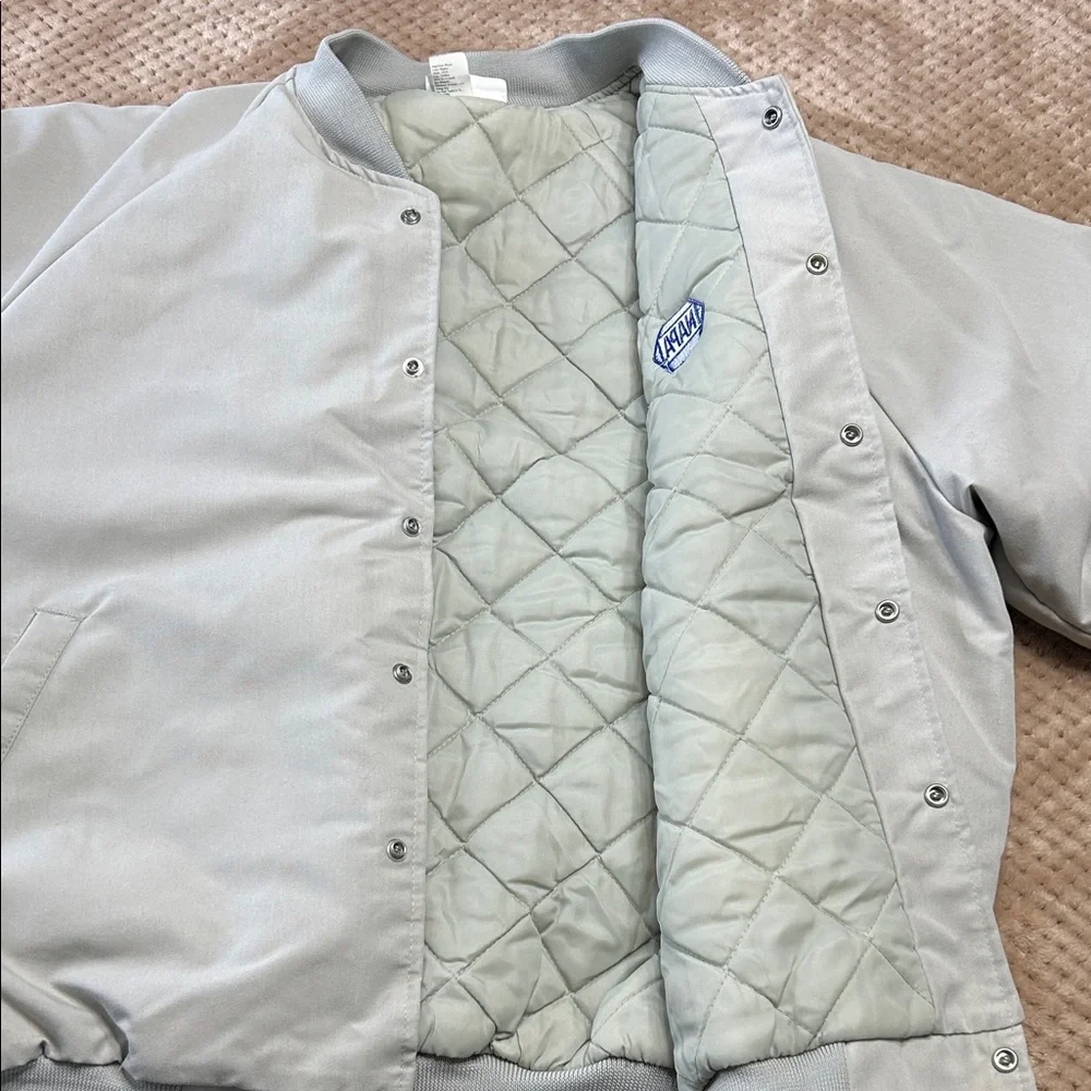 NAPA Gray Bomber Jacket Made in USA Size XL - Picture 8 of 8